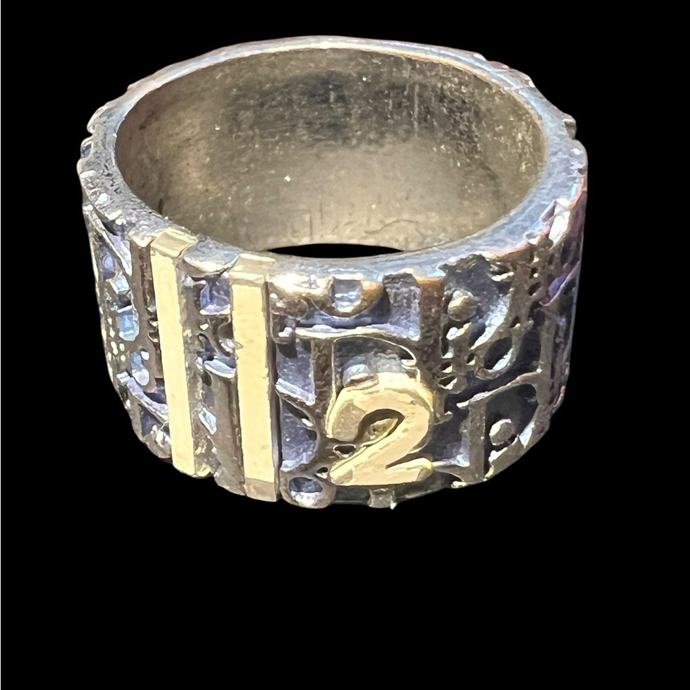 Dior Silver and Blue Trotter Ring